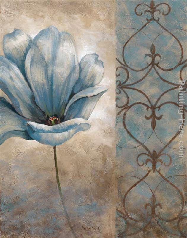Fleur Bleue II painting - Vivian Flasch Fleur Bleue II art painting